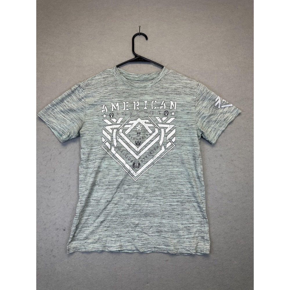 American Fighter Heather Gray & White Graphic Tank Top